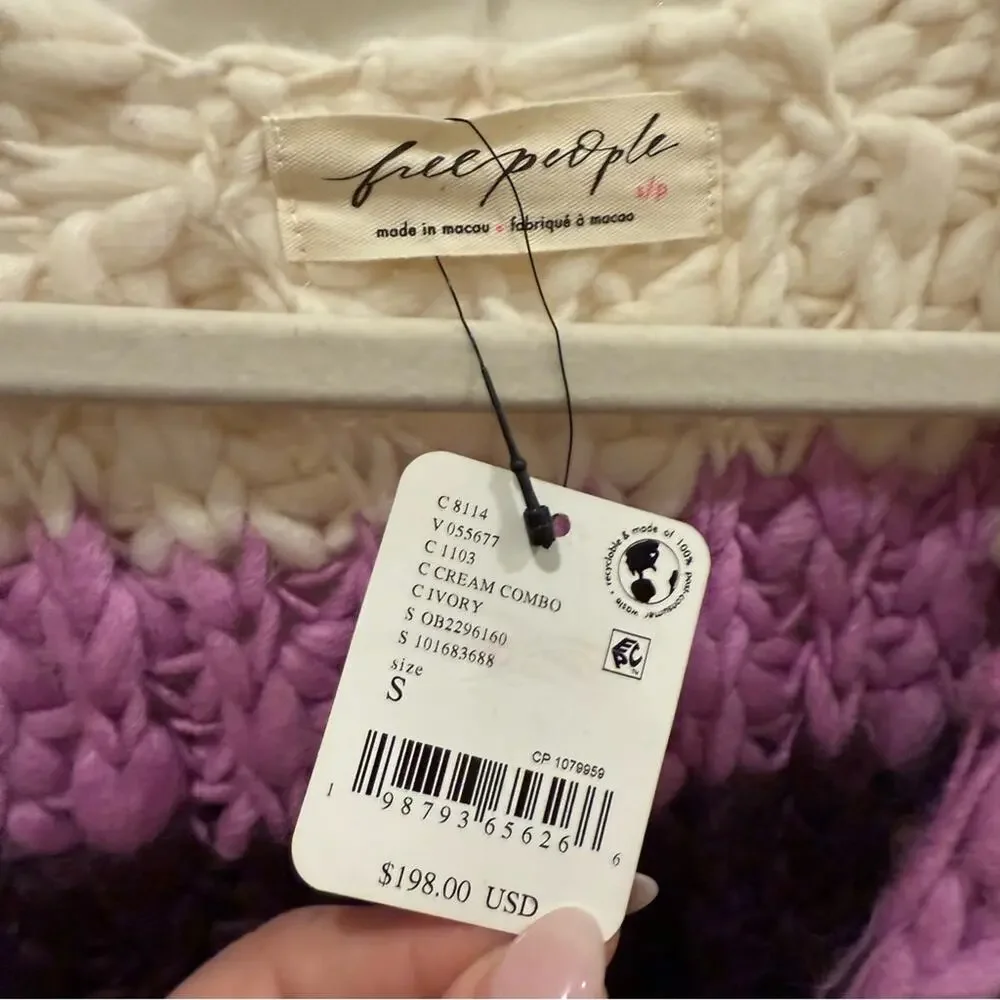 Free People Myles Stripe Chunky Knit Cardi